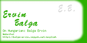 ervin balga business card